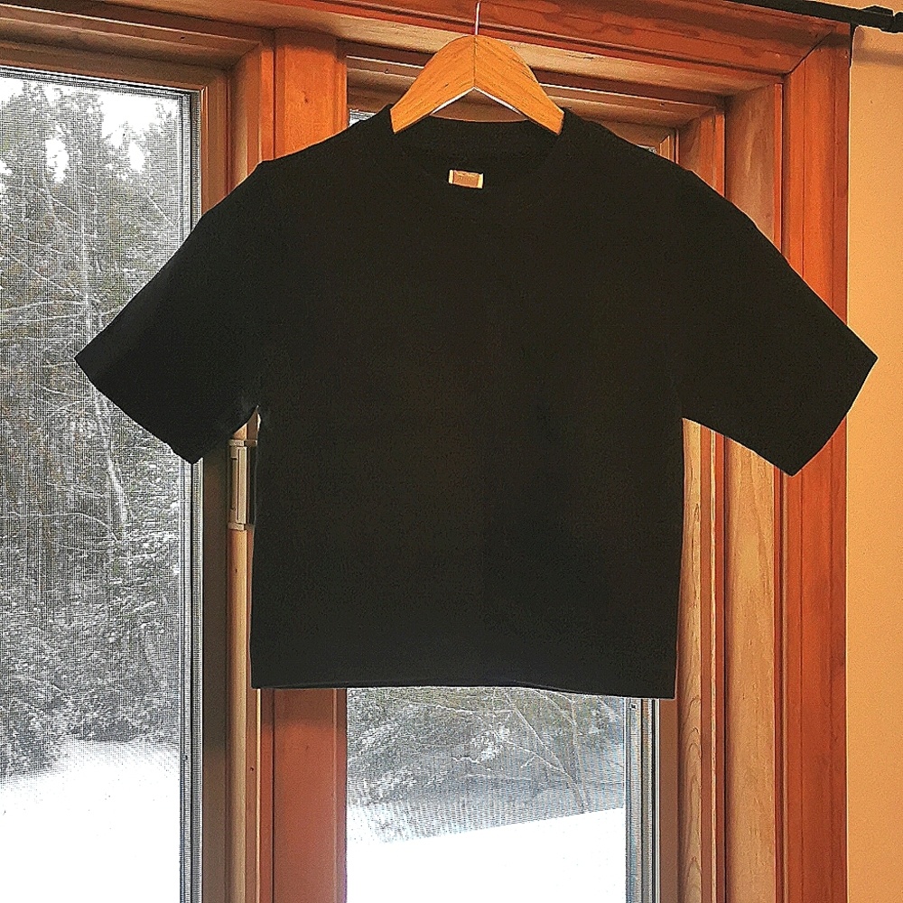 Everlane, crop top, ribbed, fitter, black